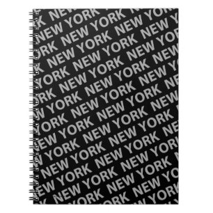 New York Pattern Grey Notebook