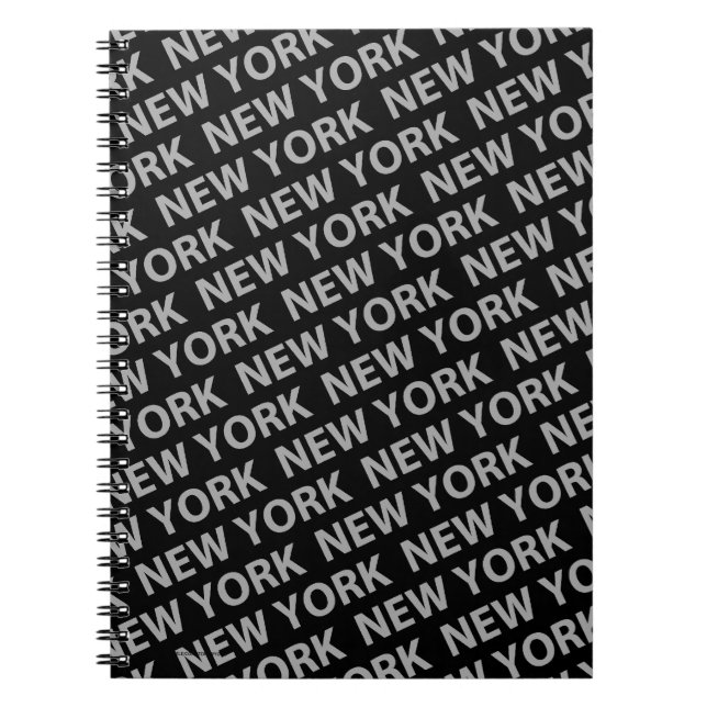 New York Pattern Grey Notebook (Front)