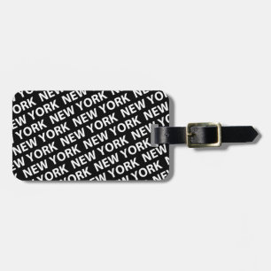 New York Pattern White Luggage Tag