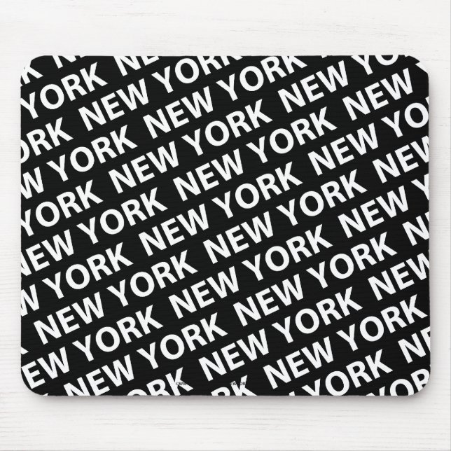 New York Pattern White Mouse Mat (Front)