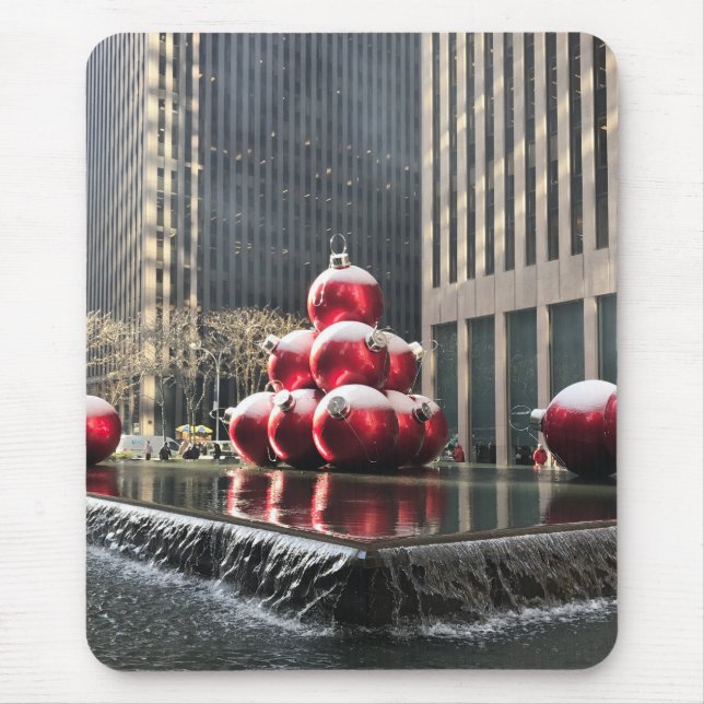 New York Photography Christmas Decorations Snow Mouse Mat (Front)