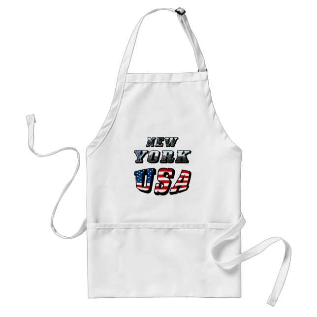 New York Picture and USA Flag Text Standard Apron (Front)