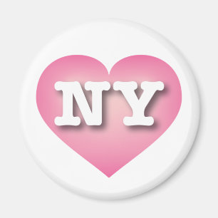 New York Pink Fade Heart - I love NY Magnet
