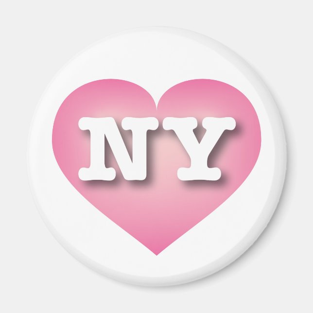 New York Pink Fade Heart - I love NY Magnet (Front)
