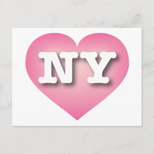 New York Pink Fade Heart - I love NY Postcard