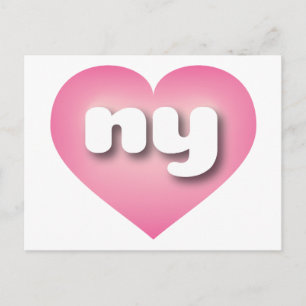 New York pink fade heart - I love ny Postcard