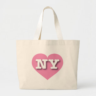 New York Pink Heart - I love NY Large Tote Bag