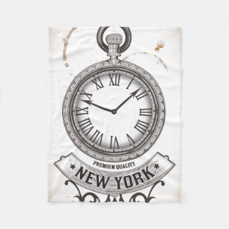 New York Pocket Watch Fleece Blanket