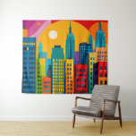 New York Pop Art Tapestry<br><div class="desc">A colourful artwork of New York</div>