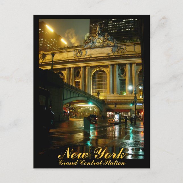 New York Postcard Grand Central Souvenir Card (Front)