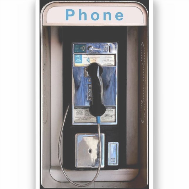 New York Public Pay Phone, Retro Phone Booth (Front)