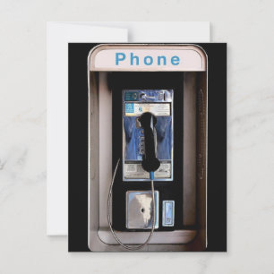 New York Public Pay Phone, Retro Phone Booth Postcard