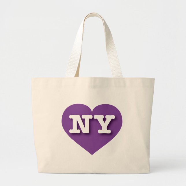 New York Purple Heart - I love NY Large Tote Bag (Front)