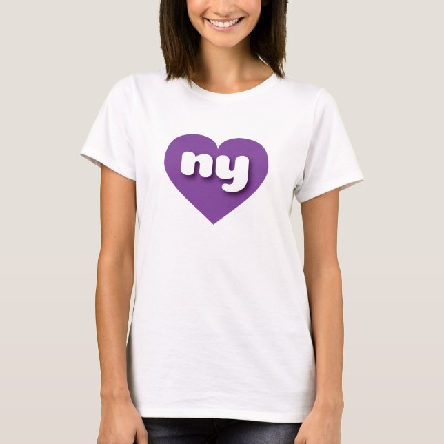 New York purple heart - I love ny T-Shirt (Front)