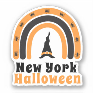 New York Rainbow Halloween Party Sticker