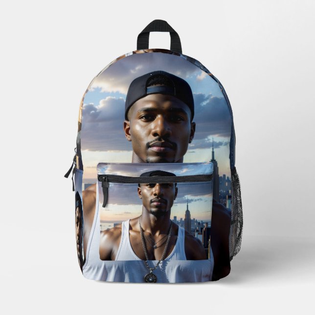 New York - Rap Star Printed Backpack (Front)
