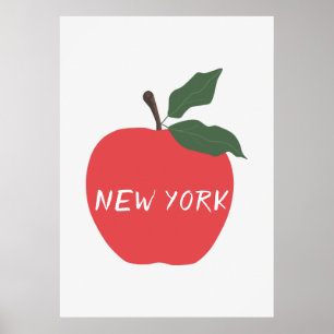 New York red apple Poster