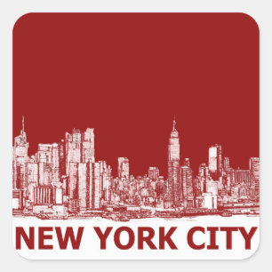 New York red maroon Square Sticker