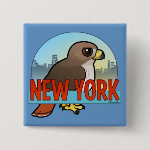New York Red-tailed Hawk 15 Cm Square Badge