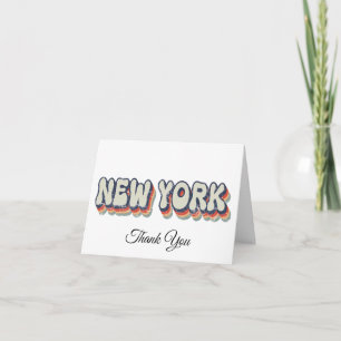 New York Retro 80s Chrome City  Thank You Card