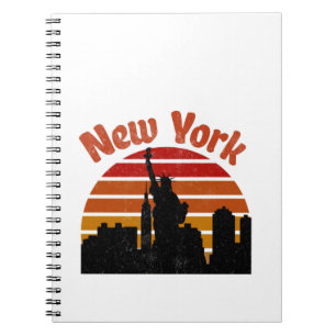 New York Retro Skyline Notebook