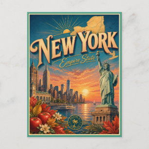 New York Retro Travel Souvenir Postcard