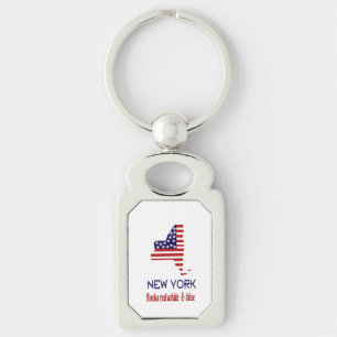 New York Rocks Red White & Blue Key-Chain Key Ring