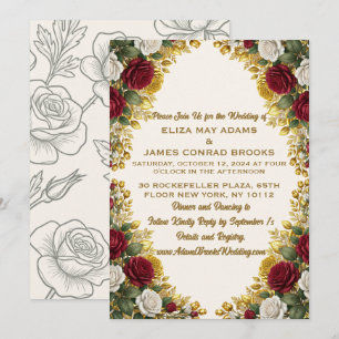 New York Rose Wedding Invitation