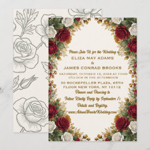 New York Rose Wedding Invitation