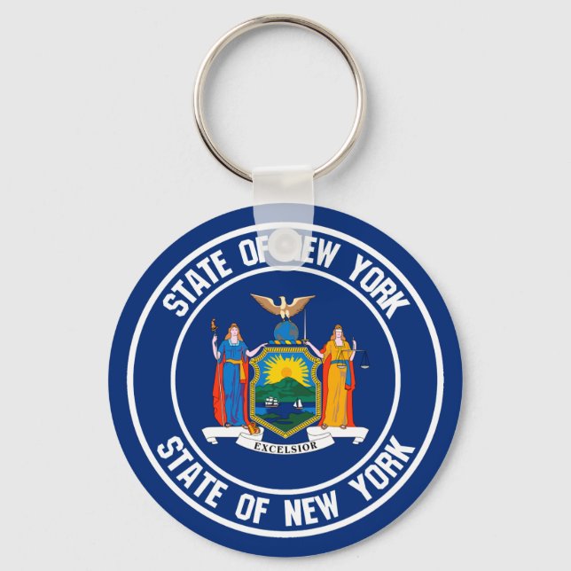New York Round Emblem Key Ring (Front)