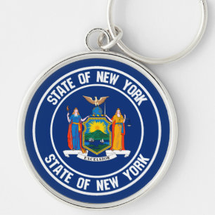 New York Round Emblem Key Ring