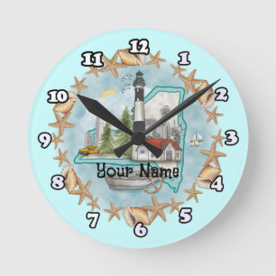 New York Shells Lighthouse  clock