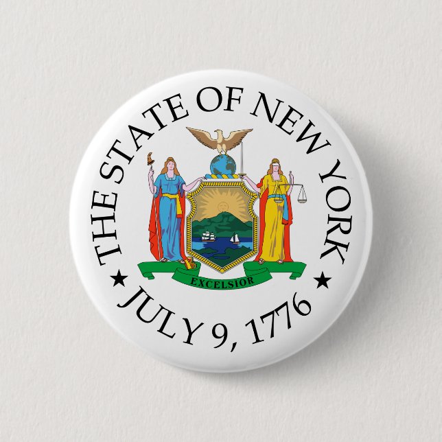 New York sign 6 Cm Round Badge (Front)