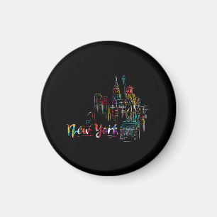 New York Sky Heartbeat Statue of Liberty I Love Ne Magnet