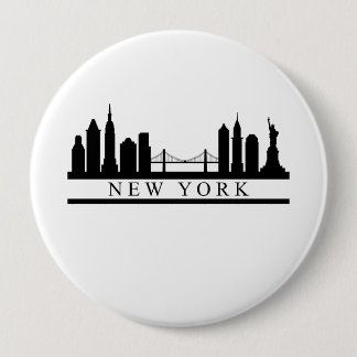 New York Skyline 10 Cm Round Badge