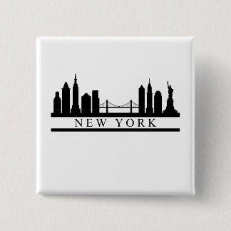 New York Skyline 15 Cm Square Badge