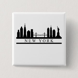 New York Skyline 15 Cm Square Badge