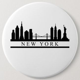 New York Skyline 6 Cm Round Badge