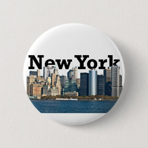 New York Skyline 6 Cm Round Badge