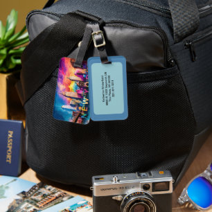New York Skyline Abstract Art Luggage Tag