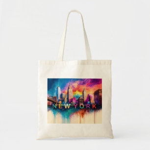 New York Skyline Abstract Art Tote Bag