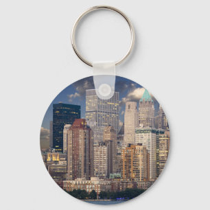 New York Skyline and the Manhattan Hudson River Key Ring