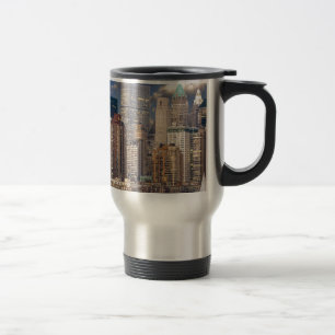 New York Skyline and the Manhattan Hudson River Travel Mug