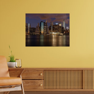 New York Skyline at Night Poster