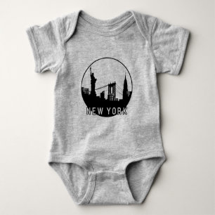 New York Skyline Baby Bodysuit