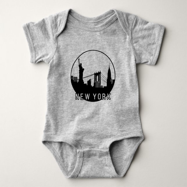 New York Skyline Baby Bodysuit (Front)
