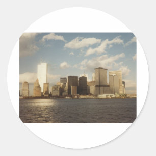 New York Skyline Before 9/11 Twin towers Classic Round Sticker