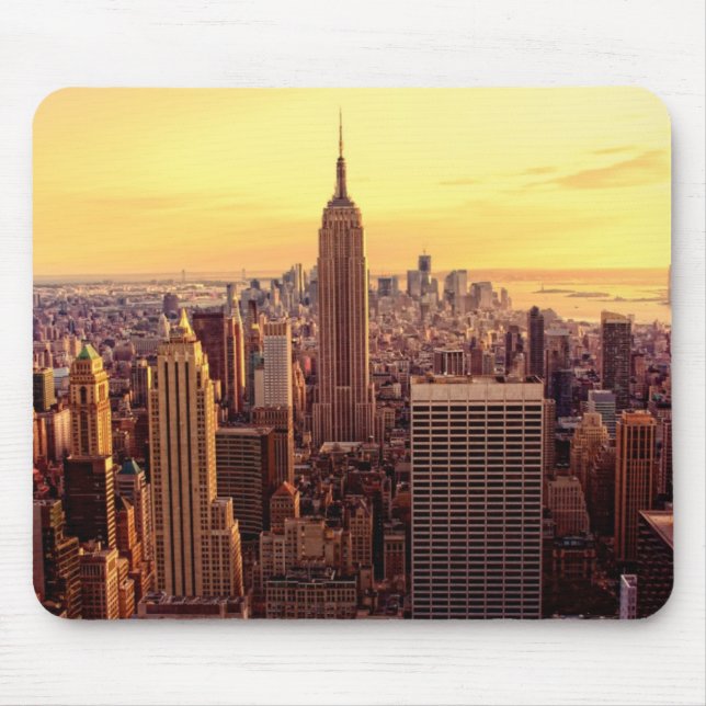 New York skyline city with Empire State Mouse Mat (Front)