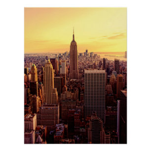 New York skyline city with Empire State Poster