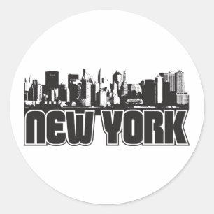 New York Skyline Classic Round Sticker